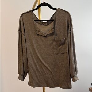 Casual Olive Green Women's Top